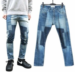 定価4.7万 FACETASM ファセッタズム パッチワークデザイン セルビッチ SLIM DENIM 5 スリム ストレートデニム 赤耳 セルビッジ ※レタパ可