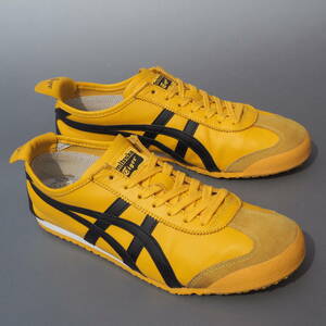 美品 27cm オニツカタイガー メキシコ 黄ｘ黒 レザー Onitsuka Tiger MEXICO