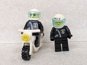 ii725● レゴ/LEGO ミニフィグ2体 バイク付 警官 警察 ポリス 白バイ バイク/60