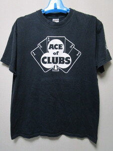 ACE OF CLUBS 半袖Ｔシャツ・Ｌ・黒／ブラック（R&Bリズム・アンド・ブルースrhythm and bluesビンテージ90s00sヴィンテージバンドＴ）