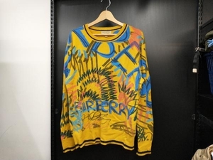 BURBERRY LONDON ENGLAND Graffiti Scribble Intarsia Sweater バーバリー グラフィティカシミヤセーター L マスタード 8001160