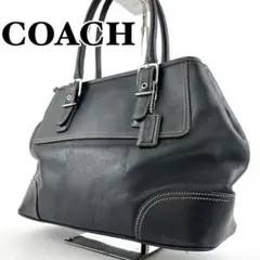 COACH コーチ レザー 黒 ブラック トートバッグ 7555 YL4-01