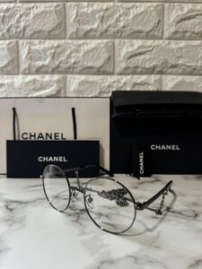 CHANEL シャネル　2186 グレー　メガネ　フレーム　伊達　丸縁　オシャレ