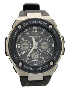 CASIO◆ソーラー腕時計・G-SHOCK/デジアナ/ラバー/BLK/BLK