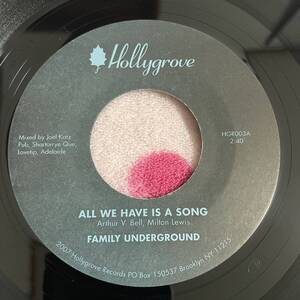 【7inch】◆即決◆美盤 中古■【Family Underground / All We Have Is A Song / There Must Be An Answer】7インチ EP■HGR003 soul funk