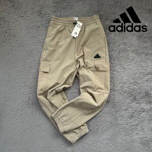 9,900円! Lサイズ 新品 adidas 撥水 保温 プレミアム カーゴパンツ フリース 裏起毛 ボア ジョガーパンツ ウーブン COLD. RDY ベージュ