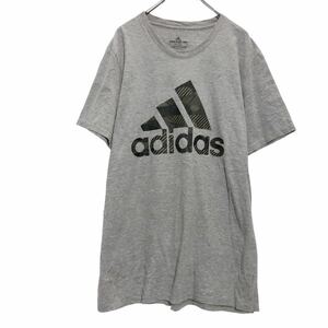 adidas 半袖 プリントTシャツ XL グレー アディダス ビッグサイズ シンプル 古着卸 アメリカ仕入 a508-5359