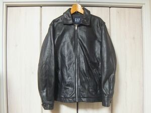 OLD GAP シングル ライダース レザージャケット 黒 XS ☆ ギャップ 本革 希少サイズ