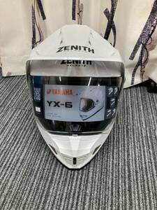 120*E6【未使用ヘルメット　YX-6】オフロードヘルメット　ZENITH　Graphic　Lサイズ　59～60ｃｍ　ヤマハ　袋付き　230126