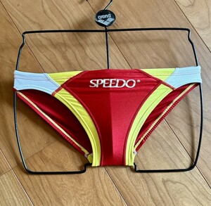 【美品】SPEEDO / RQ632 / レッド×イエロー×ホワイト / ライフセーバー ライフガード/ Sサイズ / 光沢 / キネシスカット 競パン ミズノ 