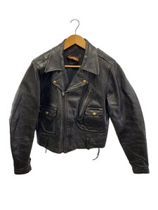 HARLEY DAVIDSON◆50s/Dポケ/ダブルライダースジャケット/レザー/BLK