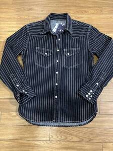 THE FLAT HEAD 10ozDENIM WABASH WESTER SHIRT FN-SDW-701L ブルー42サイズ