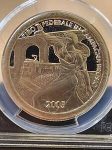 2005年_スイス_射撃祭_50Fr銀貨(手替わり)_French(発行枚数50枚)_Hab-72b_PCGS_PR69DC