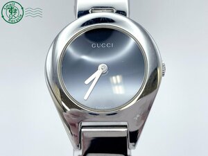 2409604635　＃ GUCCI グッチ 6700L クォーツ QZ 2針 アナログ バングルウォッチ 腕時計 黒文字盤 ブラック 純正ベルト リュウズ難あり