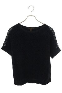 ルイヴィトン Tシャツ 13SS SS13IF F3BL04B6K サイズ:40 フラワーエンブロイダリーシースルーシルクTシャツ 中古 BS99