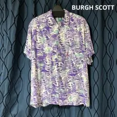 BURGH SCOTT メンズ ろうけつ染め オープンカラー アロハシャツ