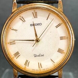 SEIKO セイコー Dolce ドルチェ 8N41-7030 腕時計 アナログ クオーツ 3針 ラウンド レザーバンド ブラック ステンレススチール