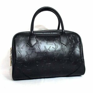 ◆超美品◆Yves Saint Laurent イヴサンローラン*本革*カサンドラ*YSL*ロゴエンボス*ミニ ボストンバッグ*ロゴチャーム*レザーハンドバッグ