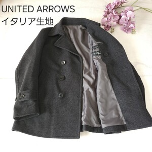 UNITED ARROWS イタリア生地 ピーコート グレー Lサイズ