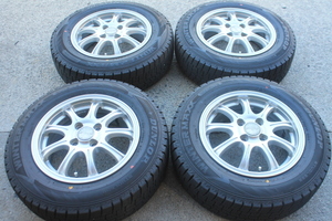 中古 ダンロップ ウィンターマックス WM02 175/70R14 84Q 2022年製 stnangen 5.5J-14 +47 4H-100 4本 フィット キューブ ヤリス ラティオ