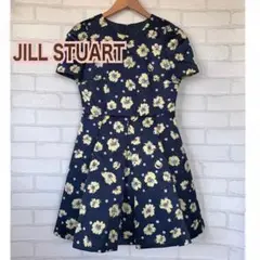 ジルスチュアート JILL STUART 半袖 ワンピース　花柄 ネイビー 系