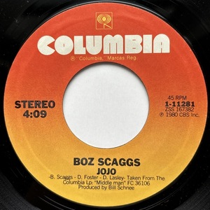 【試聴 7inch】Boz Scaggs / Jojo 7インチ 45 muro koco シティポップ AOR フリーソウル City Pop ドラムブレイク