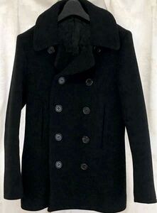 定価79200円 美品 LITHIUM HOMME HEAVY MELTON CLASSIC PEA COAT カシミアヘビーメルトンPコート リチウムオム 黒 ピーコート