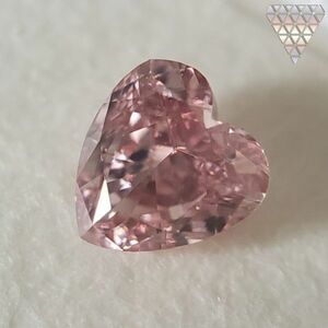 0.091 ct Fancy Intense Orangy Pink VS2 Heart CGL 天然ピンクダイヤモンドルースハート DIAMOND EXCHANGE FEDERATION