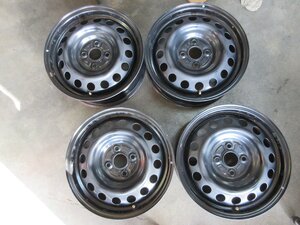 6956B8〇15×5 1/2J 100×4穴 +45 トヨタ純正 鉄ホイール アクア ヴィッツ カローラフィールダー 刻印WM　4枚 【本州四国九州送料無料】　