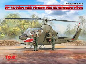 ICM 1/32 アメリカ陸軍 AH-1G コブラ w/ベトナム戦争 US ヘリコプターパイロット プラモデル 32062