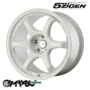 5ZIGEN プロレーサー キャノンボール 17インチ 5H114.3 8J +37 1本 ホイール ホワイト ハブ径73.1φ 軽量ホイール