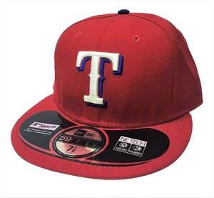 New Era ニューエラ MLB テキサス レンジャース 天ボタン ブルー ベースボールキャップ (レッド) (7 1/2 59.6cm) [並行輸入品]