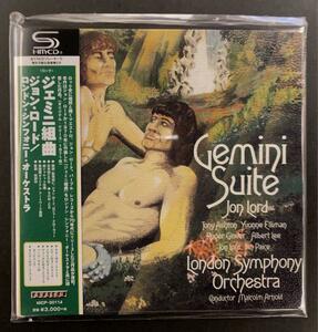 【美品】ジョン・ロード　Jon Lord / London Symphony Orchestra Gemini Suite　ジェミニ組曲　紙ジャケＣD