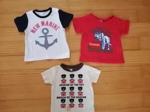 ベビー服　80 半袖　Ｔシャツ 　3枚 セット　まとめ売り　男の子　子供服　キッズ　夏服