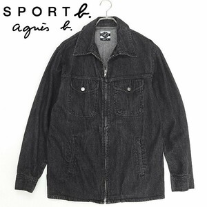 ◆SPORT b. by agnes b アニエスベー スポーツ ジップ デニム ジャケット Gジャン インディゴブラック Ｍ