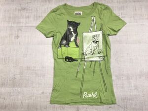 RUEHL No.925 ルールナンバー925 アバクロ abercrombie&fitch サーフ Y2K フレンチブル プリント 半袖Tシャツ カットソー レディース XS