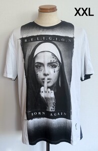 Religion レリジョン Tシャツ 半袖 uk(XXL) 4L相当 ブラックグラデーション 大きいサイズ