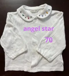 ✨Angel Star 刺繍入りホワイトブラウス　70 ✨