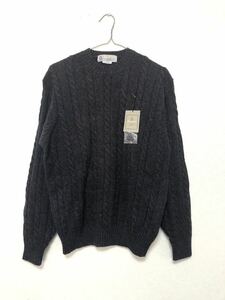 未使用 80s Aquascutum Club92 ニットセーター ウール L ネイビー ビンテージ デッドストック ストックアンドゼノック 金子俊雄