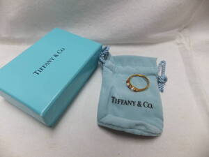 Tiffany　ティファニー　750　リング　ルビー＆パール付き　箱・保存袋付き　2.1g