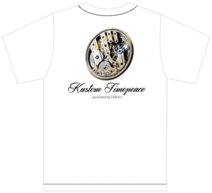 カスタム タイムピース Tシャツ 白地 19 カスタム時計 文字盤 エングレービング S/M/L/XL Kustom Timepeace 懐中時計柄 彫刻