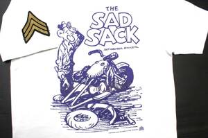 YTS40東洋XSバズリクソンズSAD SACKサドサックU.S.ARMYバイクYANKマガジンSGT.GEORGE BAKER半袖TシャツUSA製BUZZ RICKSON