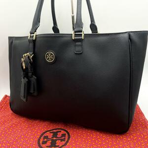 未使用級 ●TORY BURCH トリーバーチ トートバッグ ビジネスバッグ ロビンソン ロゴ ゴールド チャーム A4 収納 PC 書類 通勤 通学 メンズ