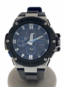 CASIO◆ソーラー腕時計・G-SHOCK/アナログ/ラバー/BLK/BLK/ーー