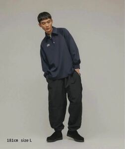 ◆極美品◆ UMBROxBELPERxM 別注POLO GAME SHIRT MOOD POLO M TO R アダムエロペ トップス ネイビー　サイズL 