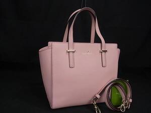 1円 ■新品■未使用■ kate spade ケイトスペード PXRU5491 レザー 2WAY ハンドバッグ ショルダー 斜め掛け レディース ピンク系 FJ3208