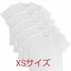 現品限り！Tシャツ 半袖 5枚組み 6.5oz 肉厚生地 綿100％ インナーシャツ 無地 夏服 ホワイト アンダーシャツ XS