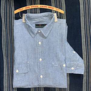 80s 90s abercrombie & fitch chmabray shirt 黒タグ 80年代 90年代 シャンブレーシャツ トリプルステッチ ガチャポケ 非対称 旧タグ