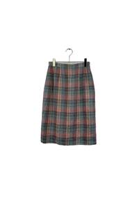 BURBERRYS check linen skirt バーバリーズ タイトスカート リネン チェック柄 サイズ9 ピンク ブルー レディース ヴィンテージ 6