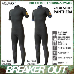 ■BREAKER OUT■2022 PANTHERA 3/2mm シーガル XLサイズ (182cm/76kg) BLACKxBLACK／ブレーカーアウト